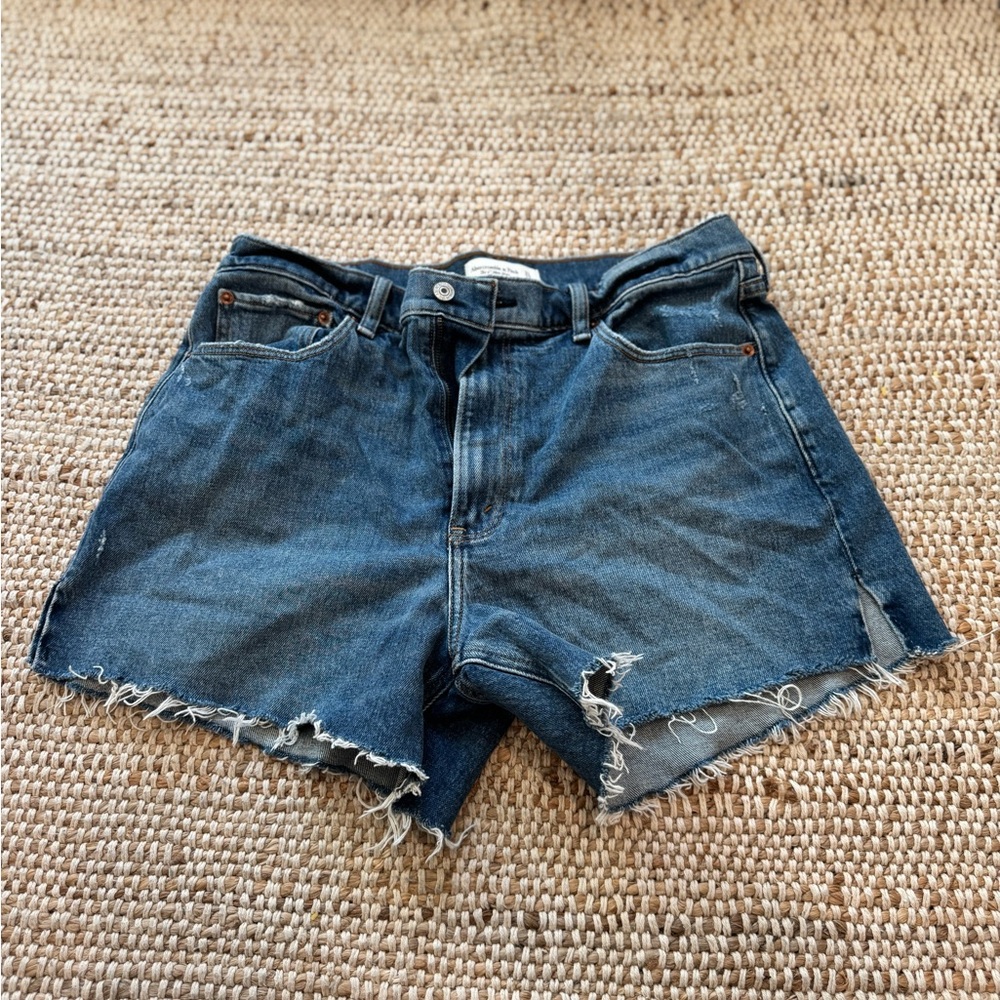 Abercrombie & Fitch Distressed Blue Jean Shorts